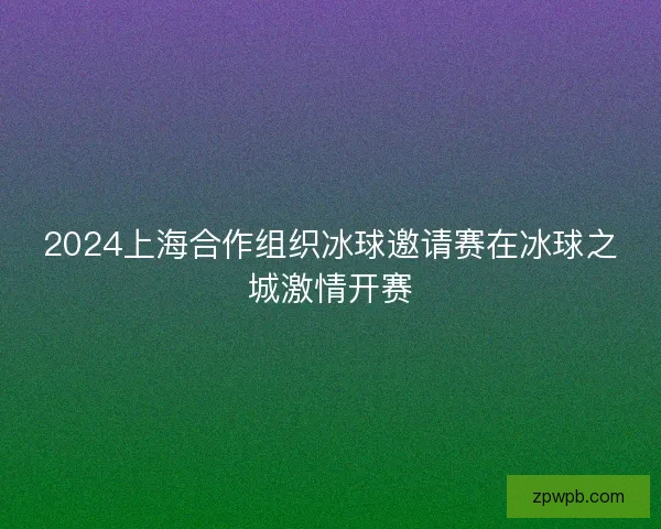 2024上海合作组织冰球邀请赛在冰球之城激情开赛