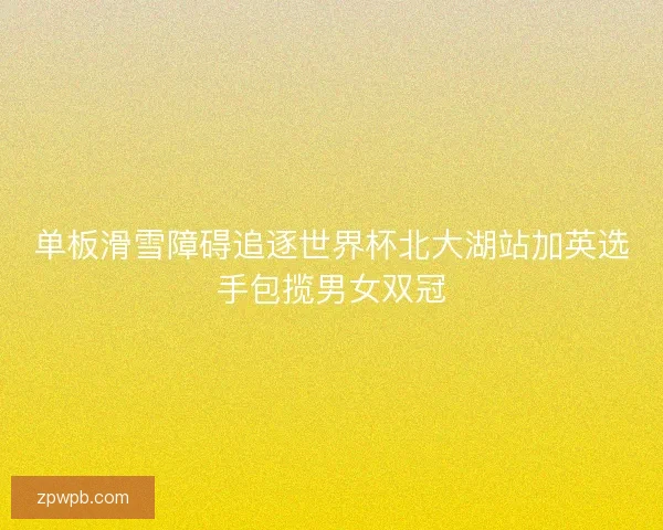 单板滑雪障碍追逐世界杯北大湖站加英选手包揽男女双冠